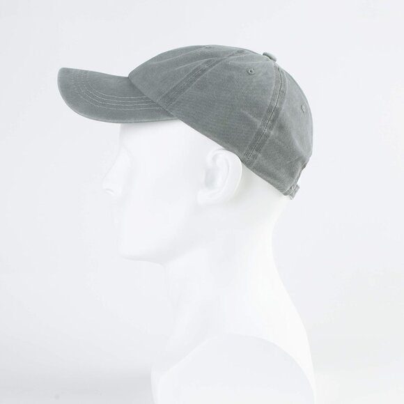 Unisex Washed-light Grey Baseball Cap Cotton Fits Washed Denim Adjustable Hat - Picture 4 of 7